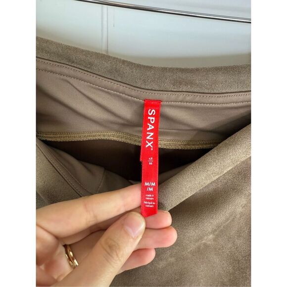 SPANX Faux Suede Shaping Leggings in Brown Size Medium M - Picture 8 of 14